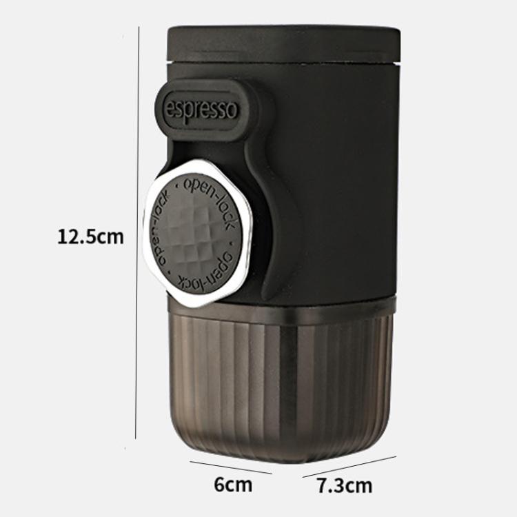 Caffettiera portatile a pressione manuale, ideale per casa e viaggi.