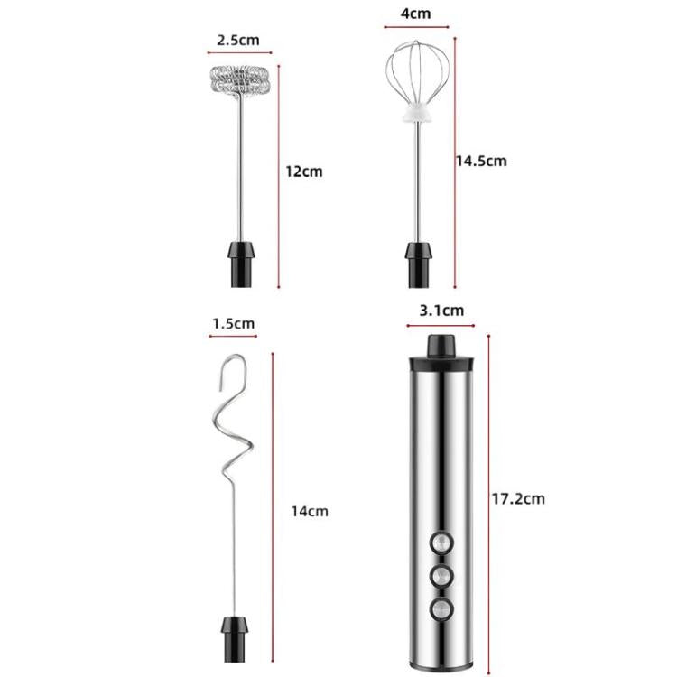 Frullatore elettrico portatile ricaricabile 3 in 1, mini montalatte per dolci, Rechargeable