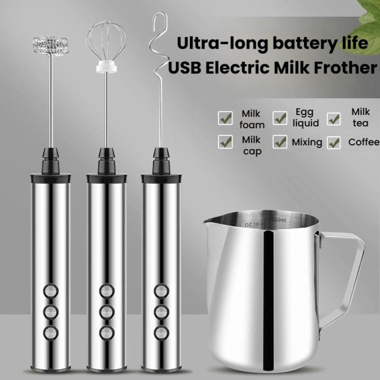 Frullatore elettrico portatile ricaricabile 3 in 1, mini montalatte per dolci, Rechargeable