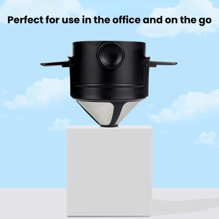 Tazza da caffè con filtro portatile senza carta, filtro a cono per caffè a goccia., White, Black, Black With Base, White With Base