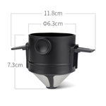 Tazza da caffè con filtro portatile senza carta, filtro a cono per caffè a goccia., White, Black, Black With Base, White With Base