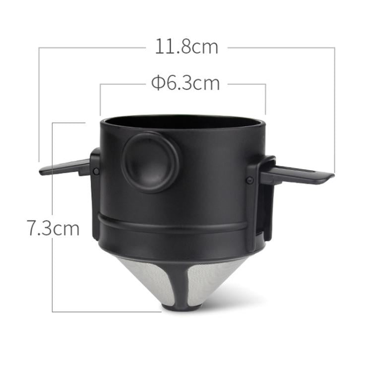 Tazza da caffè con filtro portatile senza carta, filtro a cono per caffè a goccia., White, Black, Black With Base, White With Base