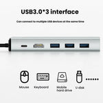 6-In-1 Type-C/USB-C To PD+HDMI (4K 30hz) +USB3.0 X 3+SATA/NVME SSD Docking Station, 6-In-1 SATA/NVME