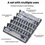 Set di cacciaviti di precisione 128 in 1 con custodia arrotolabile e kit di riparazione magnetico
