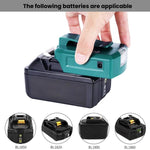 Adattatore batteria Makita 14,4V/18V con LED e doppia USB