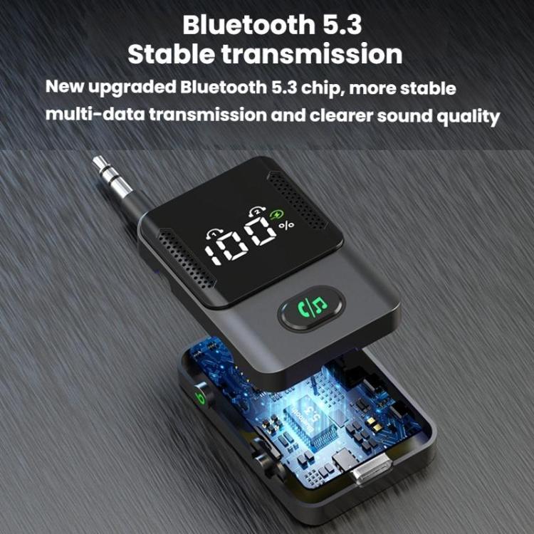 Adattatore audio BR16 per auto con doppio microfono, ricevitore e trasmettitore Bluetooth, lunga durata., BR16