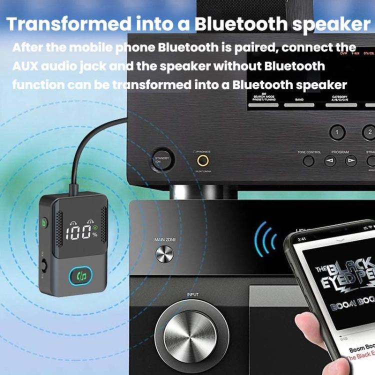 Adattatore audio BR16 per auto con doppio microfono, ricevitore e trasmettitore Bluetooth, lunga durata., BR16
