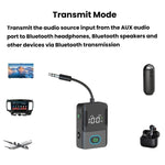 Adattatore audio BR16 per auto con doppio microfono, ricevitore e trasmettitore Bluetooth, lunga durata., BR16