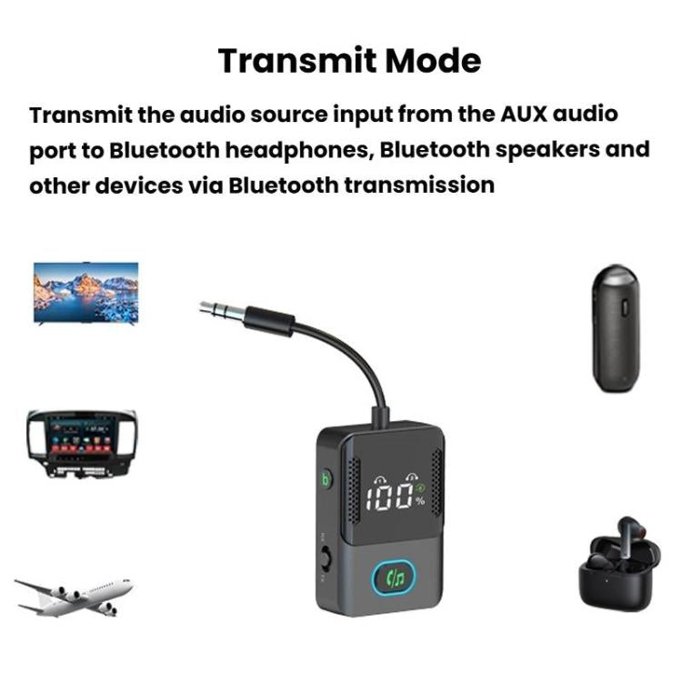 Adattatore audio BR16 per auto con doppio microfono, ricevitore e trasmettitore Bluetooth, lunga durata., BR16