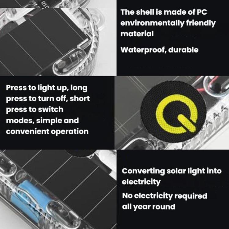 Luce di segnalazione anticollisione a energia solare per auto, luce posteriore a LED wireless per moto, 2pcs