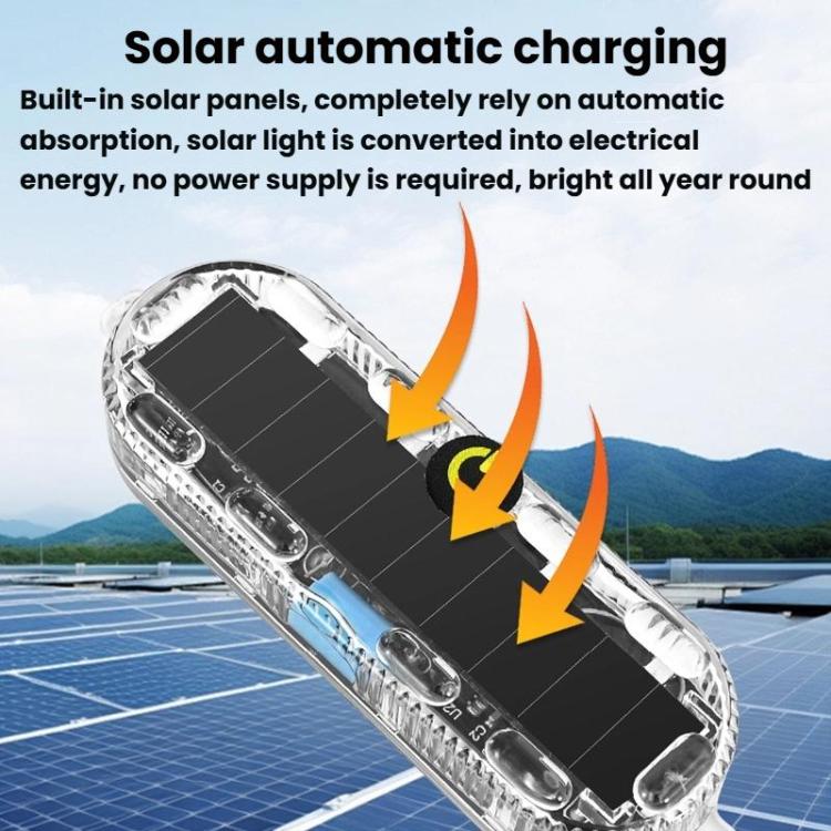 Luce di segnalazione anticollisione a energia solare per auto, luce posteriore a LED wireless per moto, 2pcs
