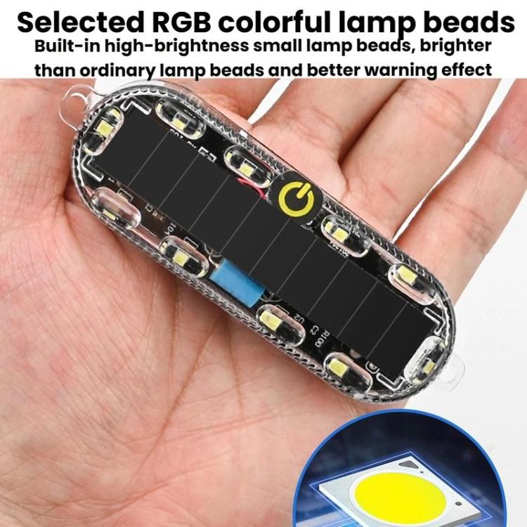 Luce di segnalazione anticollisione a energia solare per auto, luce posteriore a LED wireless per moto, 2pcs