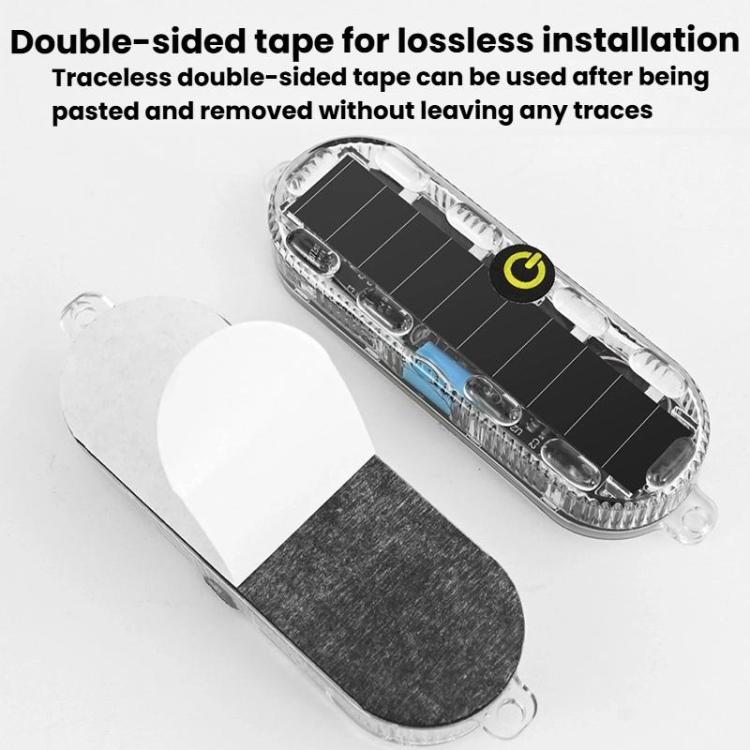 Luce di segnalazione anticollisione a energia solare per auto, luce posteriore a LED wireless per moto, 2pcs