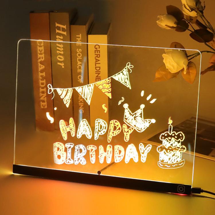 Bacheca luminosa trasparente in acrilico, cancellabile e fluorescente, con scritte a messaggio variabile., RGB 15x15cm, RGB 20x20cm, RGB 30x20cm, RGB 35x26cm, LED 35x26cm