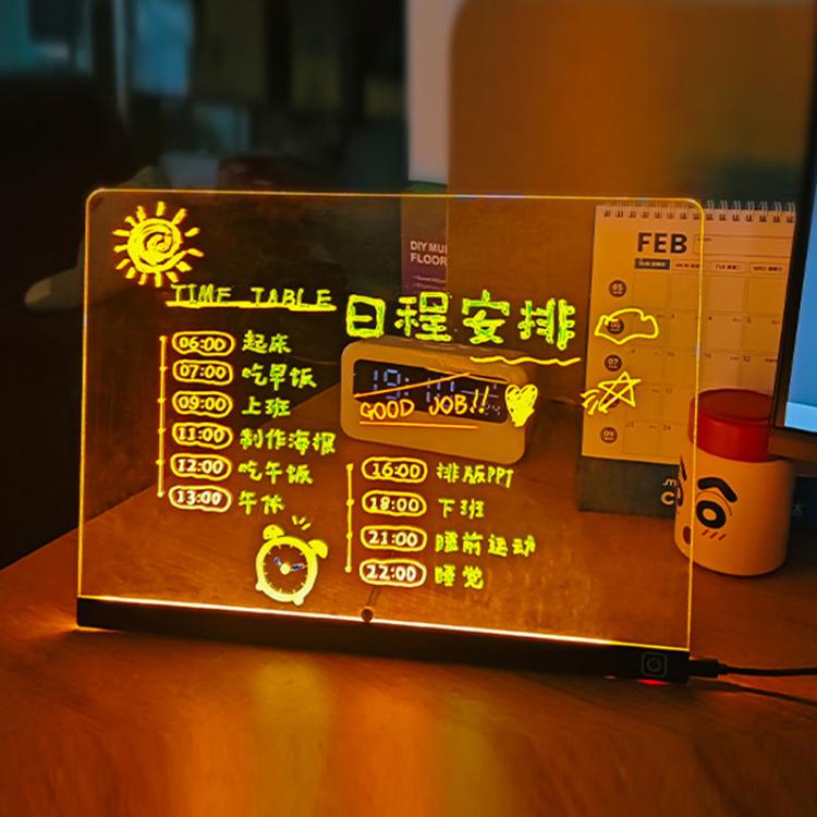 Bacheca luminosa trasparente in acrilico, cancellabile e fluorescente, con scritte a messaggio variabile., RGB 15x15cm, RGB 20x20cm, RGB 30x20cm, RGB 35x26cm, LED 35x26cm