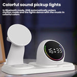 Orologio da tavolo magnetico wireless 6 in 1 con conto alla rovescia e altoparlante Bluetooth RGB