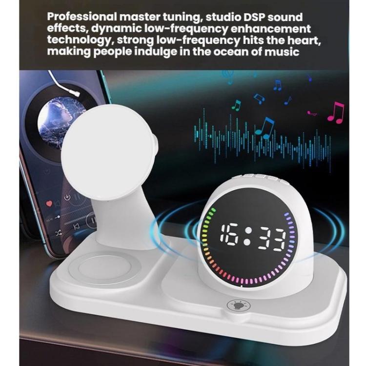 Orologio da tavolo magnetico wireless 6 in 1 con conto alla rovescia e altoparlante Bluetooth RGB