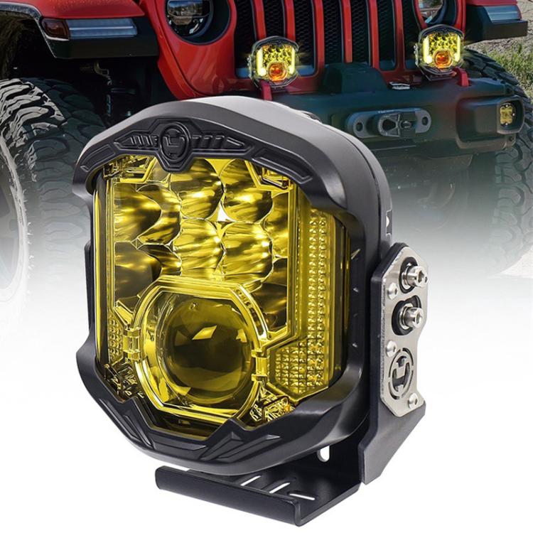 Faro a LED OL-21W04Y da 7 pollici con funzione Angel Eye per illuminazione a lunga distanza e luce di lavoro.
