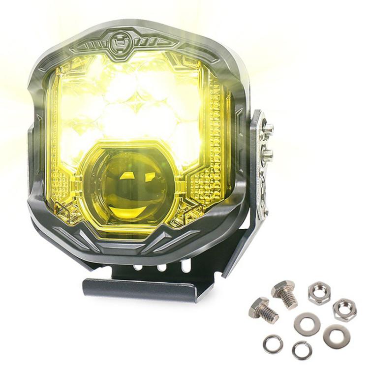 Faro a LED OL-21W04Y da 7 pollici con funzione Angel Eye per illuminazione a lunga distanza e luce di lavoro.