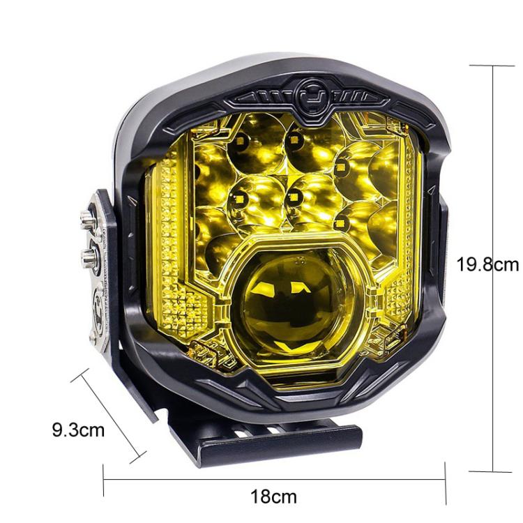 Faro a LED OL-21W04Y da 7 pollici con funzione Angel Eye per illuminazione a lunga distanza e luce di lavoro.