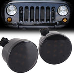 2 pezzi Luci a LED gialle a forma di fiore di prugno per Wrangler, indicatori di direzione per griglia modificata dell'auto, With Aperture, Without Aperture