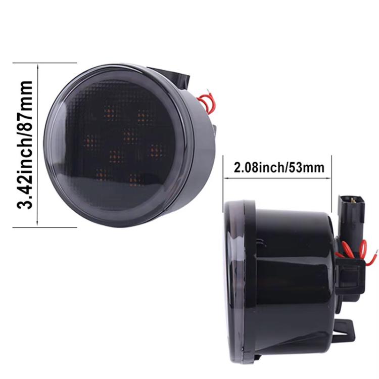 2 pezzi Luci a LED gialle a forma di fiore di prugno per Wrangler, indicatori di direzione per griglia modificata dell'auto, With Aperture, Without Aperture