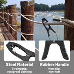 Morsetto di ancoraggio autobloccante in acciaio inox per canoa/kayak con ganasce dentate, Black, Black + Metal Buckle, Black + Kayak Handrail, Black + Metal Buckle + Kayak Handrail