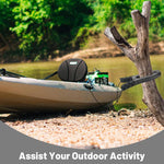 Morsetto di ancoraggio autobloccante in acciaio inox per canoa/kayak con ganasce dentate, Black, Black + Metal Buckle, Black + Kayak Handrail, Black + Metal Buckle + Kayak Handrail