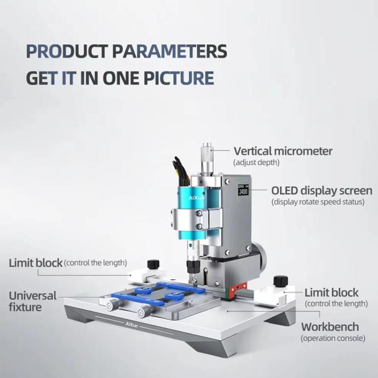 Lucidatrice per chip BGA intelligente di seconda generazione AiXun, macchina automatica per la riparazione di schede madri di telefoni e schermi, per la rimozione di IC., US Plug, EU Plug