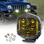 OL-21W03Y Faro da lavoro modificato per auto con illuminazione su 3 lati da 7 pollici, abbaglianti/anabbaglianti, luce da tetto, faretti per montante A