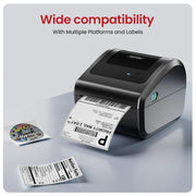 Stampante per etichette di spedizione Bluetooth Phomemo D450-BT, etichettatrice senza inchiostro con codice a barre per etichette da 20 a 115 mm., D450-BT