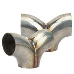 Connettore a tre vie a Y per tubi di scarico in acciaio inox, 51mm, 57mm, 63mm, 76mm
