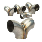 Connettore a tre vie a Y per tubi di scarico in acciaio inox, 51mm, 57mm, 63mm, 76mm