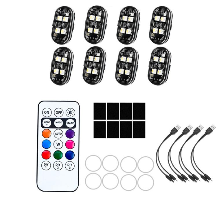 Fanale posteriore a LED lampeggiante per moto con telecomando wireless per retrofit, 1 Light, 2 Lights, 4 Lights, 6 Lights, 8 Lights