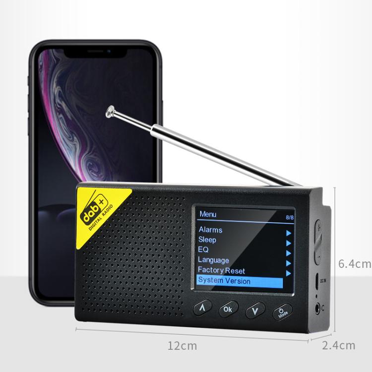 Radio digitale portatile DAB con Bluetooth e batteria 1200mAh