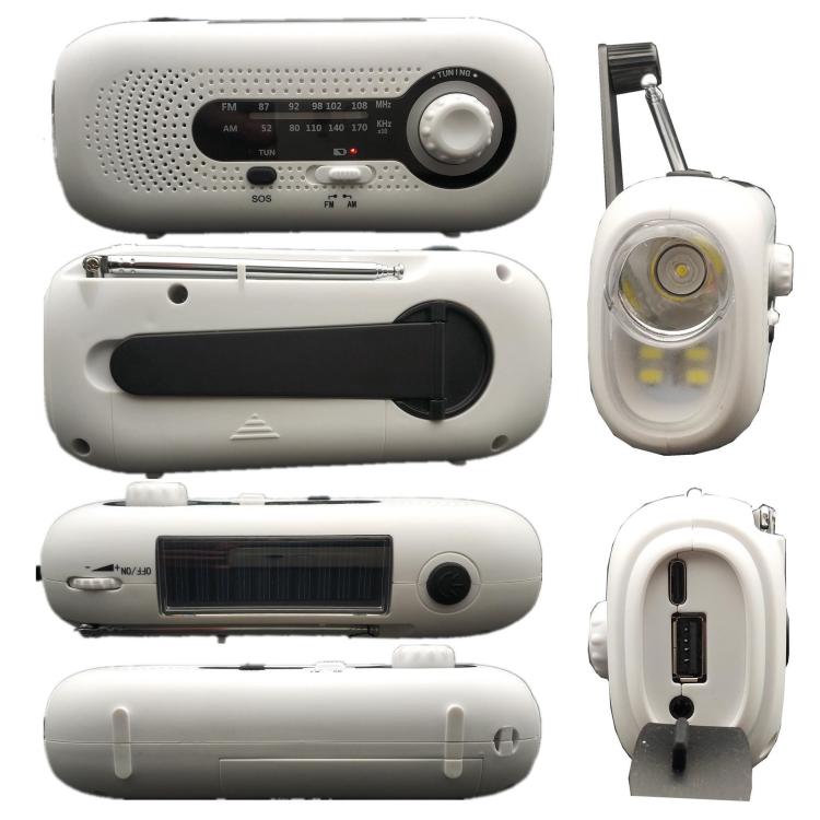 SOS Emergency Solar Hand Crank Weather Radio, No Battery, US Version, Europe Version, Japan Version