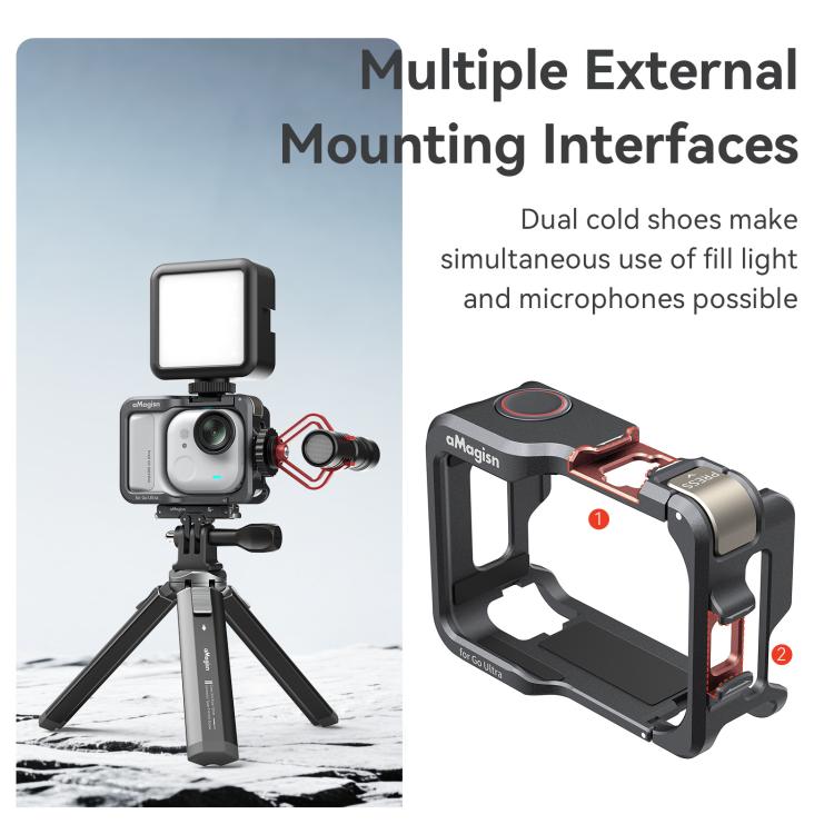 Gabbia metallica con copertura silicone per Insta360 GO Ultra