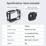 Gabbia metallica con copertura silicone per Insta360 GO Ultra