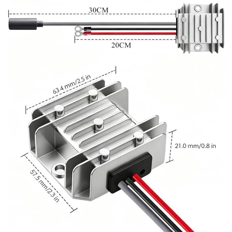 Convertitore di potenza da 12V/24V a 48V con connettore femmina DC5521, 1.5A, 3A