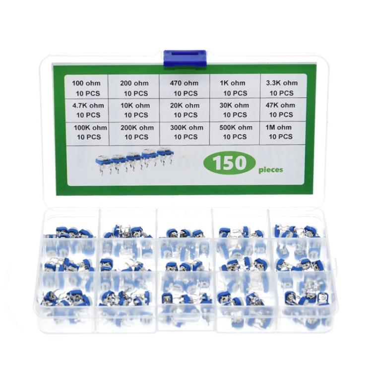 150 pezzi/set Scatola con resistore regolabile da 6 mm, 150pcs /Set