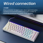 NACODEX NK68 Magnetic Shaft Mechanical Dazzle Color Wired Keyboard Office Computer Gaming 68 Keys Keyboard, Ordinary White, Contour Line White, Contour Line Black