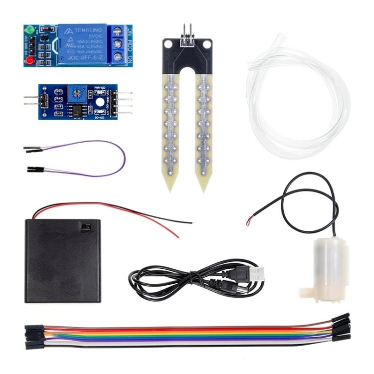 Kit fai-da-te per irrigazione automatica con pompa a rilevamento dell'umidità del terreno, 1-Way