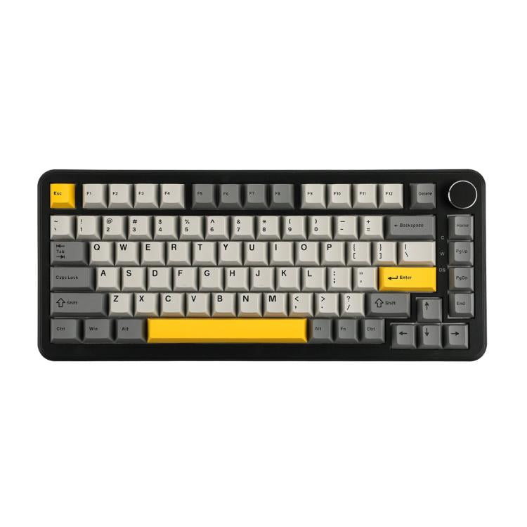 Ajazz AK820 MAX Hot-swappable Gasket 75 Mechanical Keyboard With RGB Light, Tri-mode Sea Salt Shaft V2 Side Carved Gradient Blue, Tri-mode Ice Cream Shaft Purple White Blue, Tri-mode Ice Cream Shaft Black Gray Yellow                                    ...