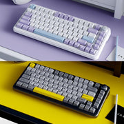 Ajazz AK820 MAX Hot-swappable Gasket 75 Mechanical Keyboard With RGB Light, Tri-mode Sea Salt Shaft V2 Side Carved Gradient Blue, Tri-mode Ice Cream Shaft Purple White Blue, Tri-mode Ice Cream Shaft Black Gray Yellow                                    ...