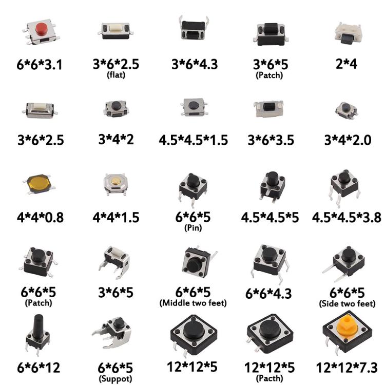 125 pezzi/set Interruttore micro tattile a pulsante per auto, 125pcs /Set