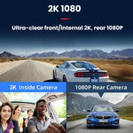 CarPlay con controllo vocale e dashcam a doppia telecamera con schermo diviso, Front Camera + Interior View, With Rear View Camera