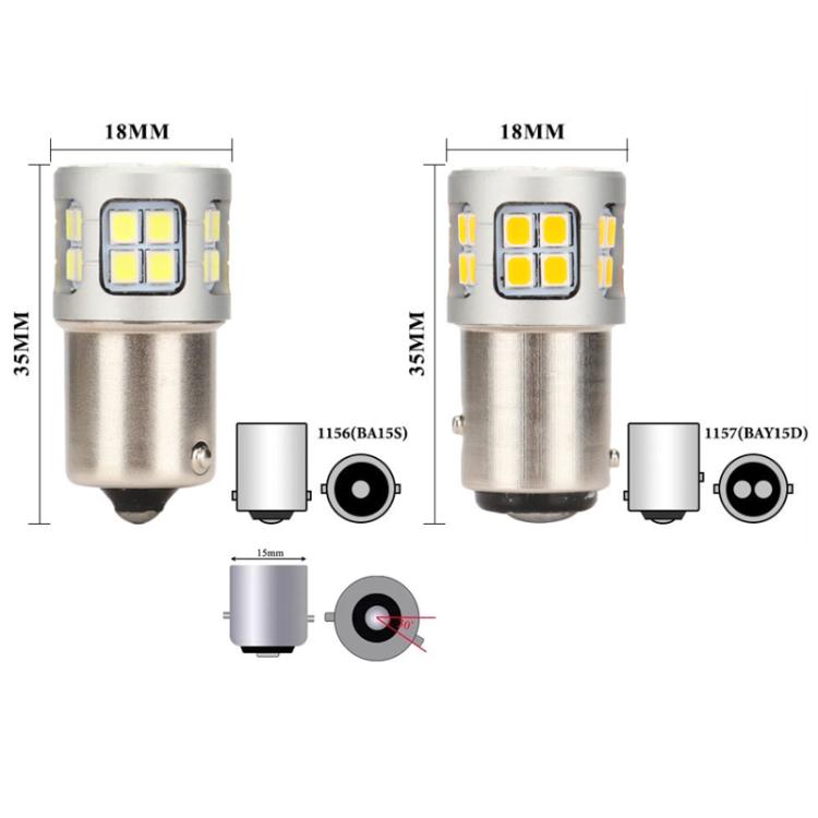 1 paio di indicatori di direzione/luci diurne/luci posteriori per auto con 30 LED, 12V-80V, 1156 Straight Pin, 1156 Crooked Pin, 1157