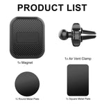 Supporto magnetico universale per telefono da fissare alla bocchetta dell'aria dell'auto, con clip e supporto per navigatore., ML-172