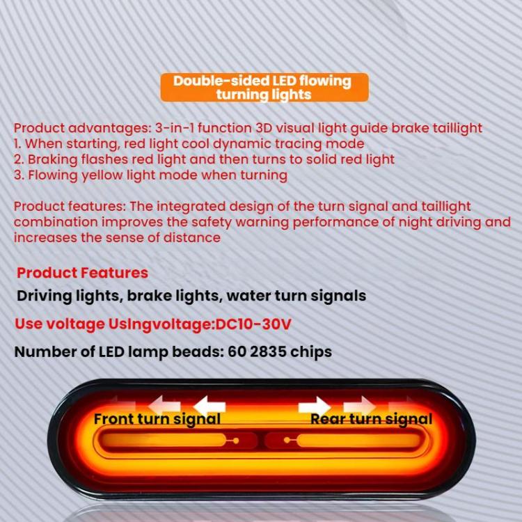 Luce freno posteriore a 60 LED DC10-80V con indicatori di direzione per moto elettriche da spiaggia e biciclette elettriche