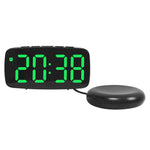 Sveglia elettronica a LED con vibrazione da comodino, Black Shell Green Light, Black Shell Blue Light, Black Shell White Light, White Shell Green Light, White Shell Blue Light, White Shell White Light